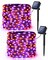 Brizled Orange & Purple Halloween Lights, 2 Pack Total 78FT 240 LED Solar Halloween Fairy Lights, 8 Modes Outdoor Orange Fairy Light, Purple Twinkle Light String Black Wire Outside Spooky Decorations